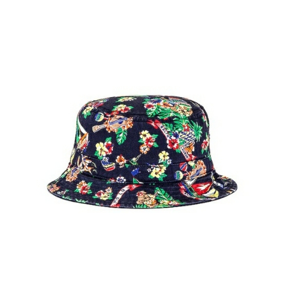 NWT Polo Ralph Lauren Hawiaan Bear Chino Bucket Hat - Navy Multi - Picture 4 of 12